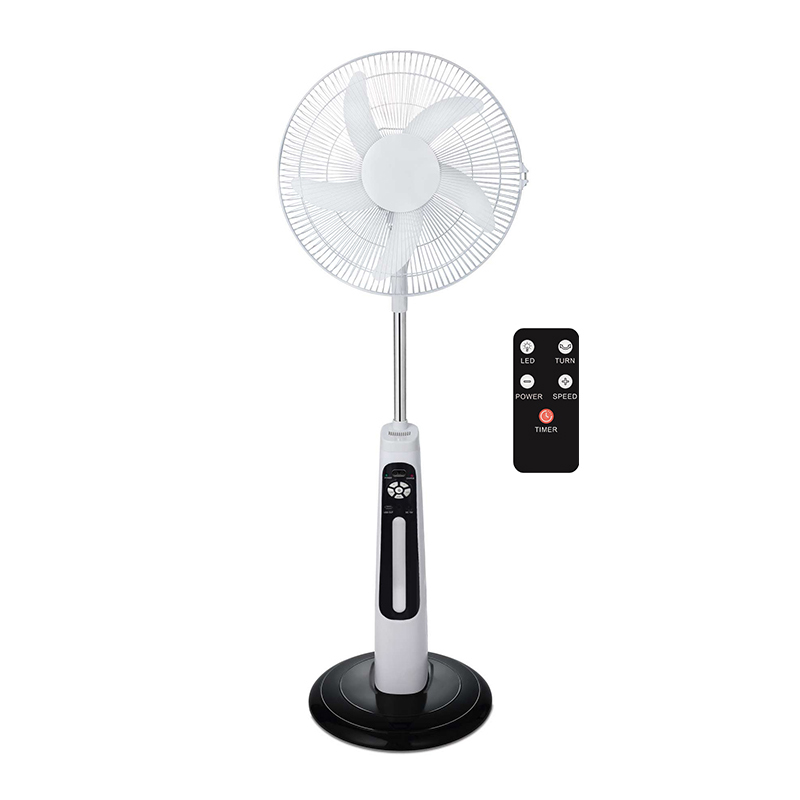 16 inch 9 speed Height Adjustable charging emergency vertical fan solar floor fan