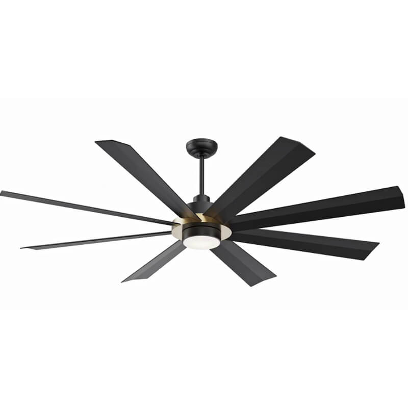 72 inch DC 6 Speed 45w ABS 8 flanged blade led 18w ceiling fan with Remote