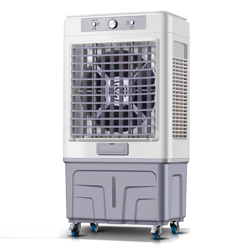 80L Indoor Air Cooler400W Remote Control Evaporative Cold Air Blower Portable Cold Water Fan Machine Optional Plastic Panel/Glass Panel