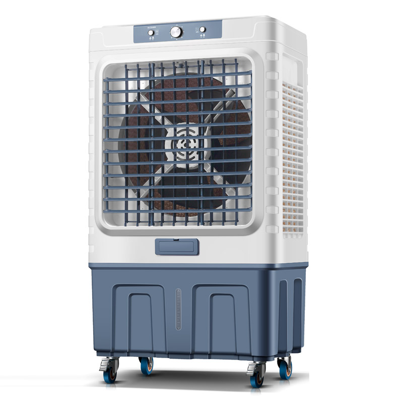 100L Market Air Cooler 550W Remote Control Evaporative Cold Air Blower Portable Cold Water Fan Machine Optional Plastic Panel/Glass Panel